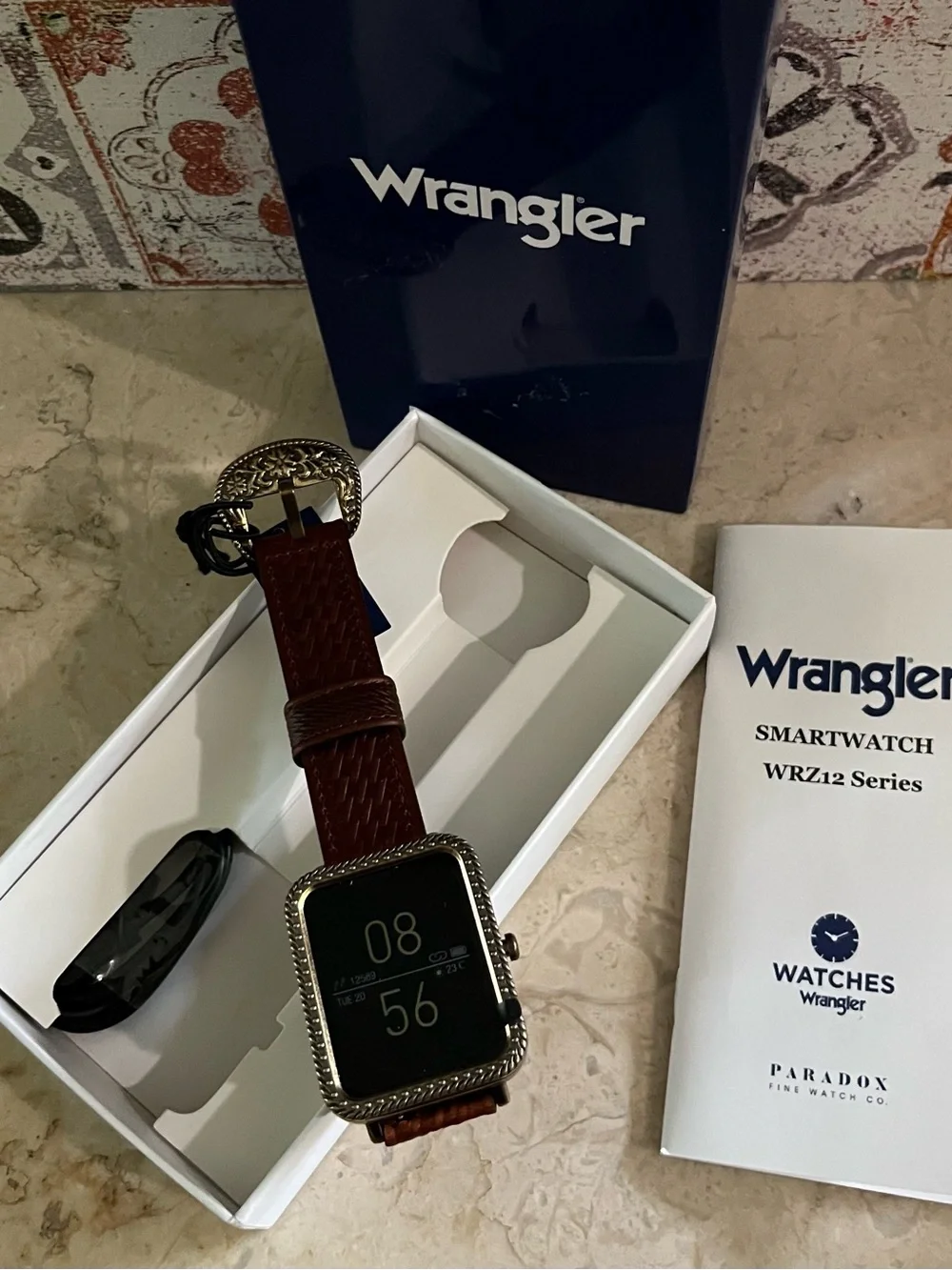 Wrangler - Smartwatch with Brown Leather Strap and Silver Case ⌚️⌚️⌚️